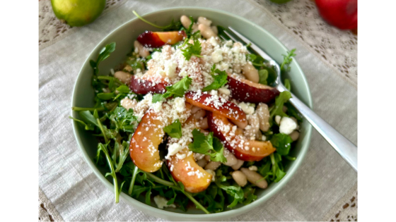 Summer Cannellini Bean and Apricot Salad with Arugula